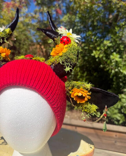 Upcycled brass and bead ear decor