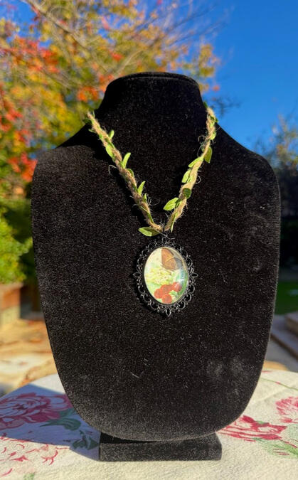 Butterfly Twine Necklace. 2&quot; pendant. 20&quot; twine length w/ adjustable chain for optional extension. $30